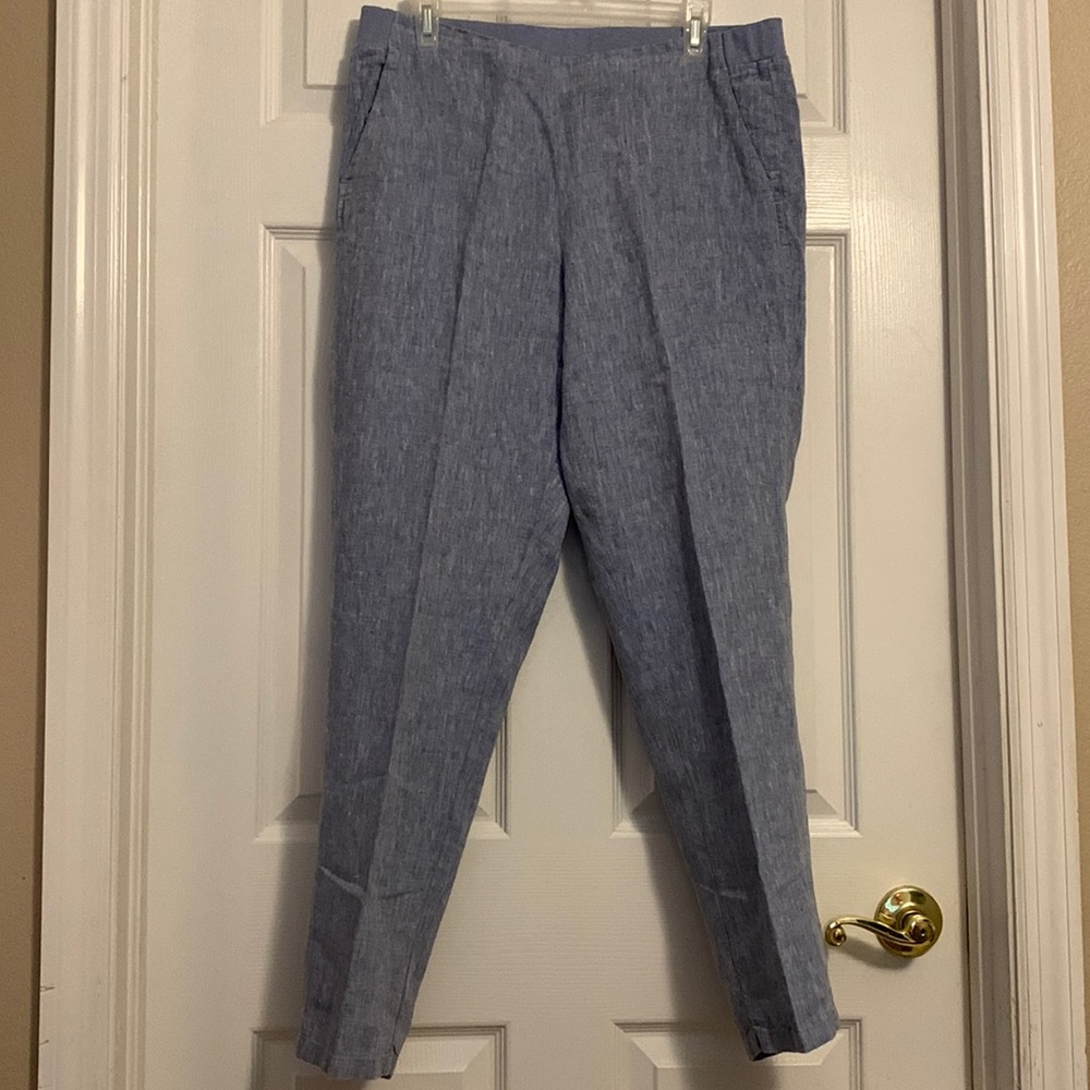 JJill Love Linen Light Blue Pull On Pants, size M. Gorgeous pants!